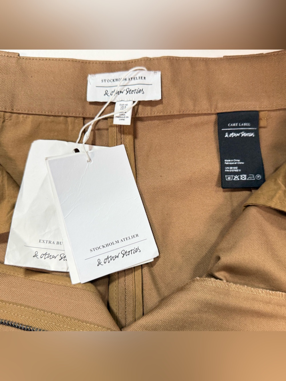 STOCKHOLM ATELIER & OTHER STORIES Brown side stripe High-Rise pants size 8 - Picture 11 of 16